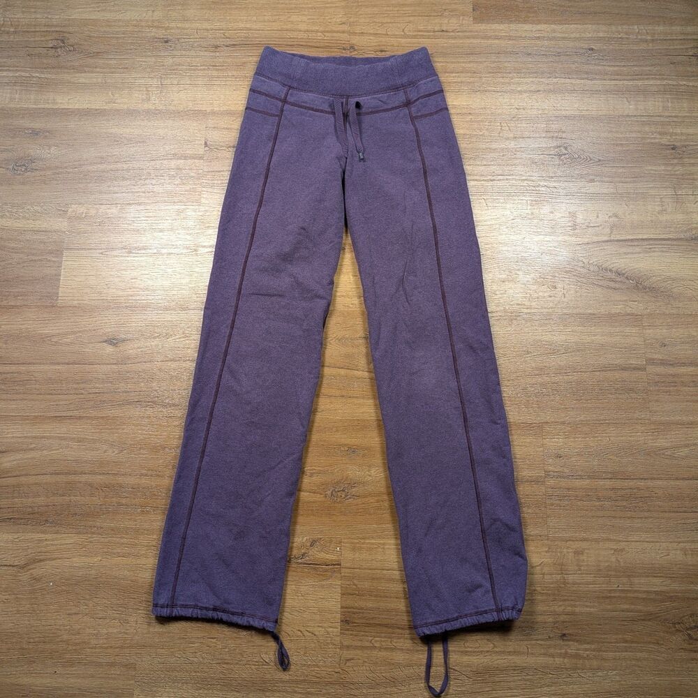 Lululemon Casual Lounge Pants Women Sz 26x33 Purple Drawstring Waist Straight